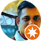a man with a white star